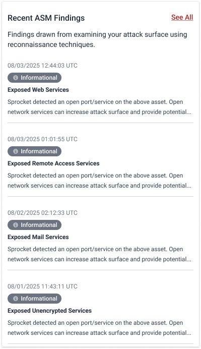Sprocket ASM Summary Feed